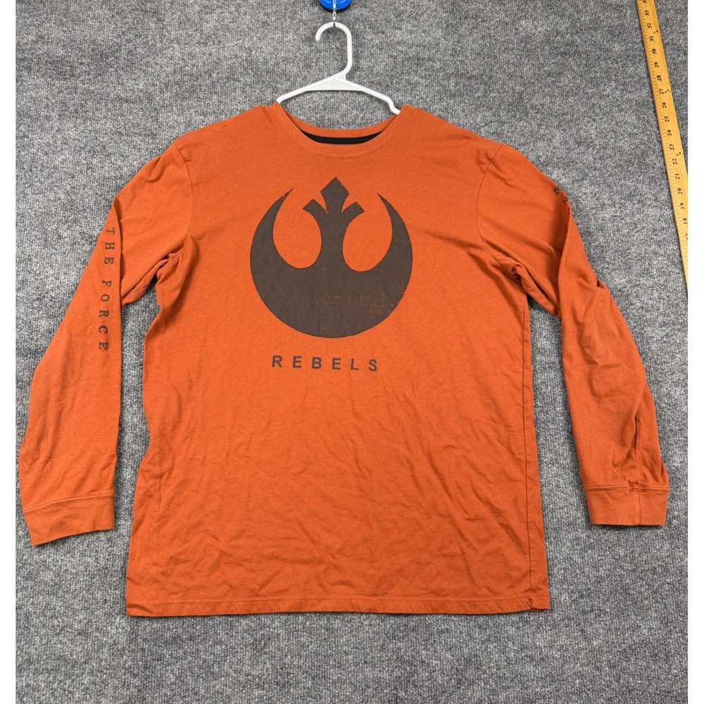 Star Wars Rebels Fifth Sun‎ Orange Long Sleeve Graphic T-Shirt Mens XL The Force